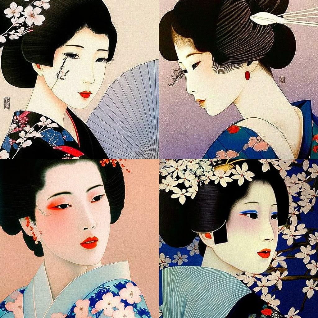 Ito Shinsui style, Midjourney V4, render 1 of 4