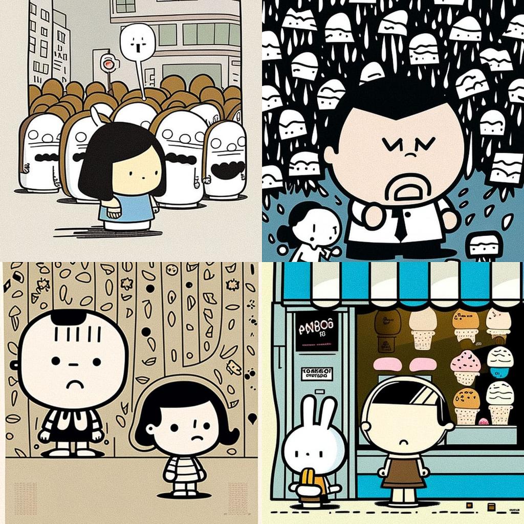 Ivan Brunetti style, Midjourney V4, render 1 of 4
