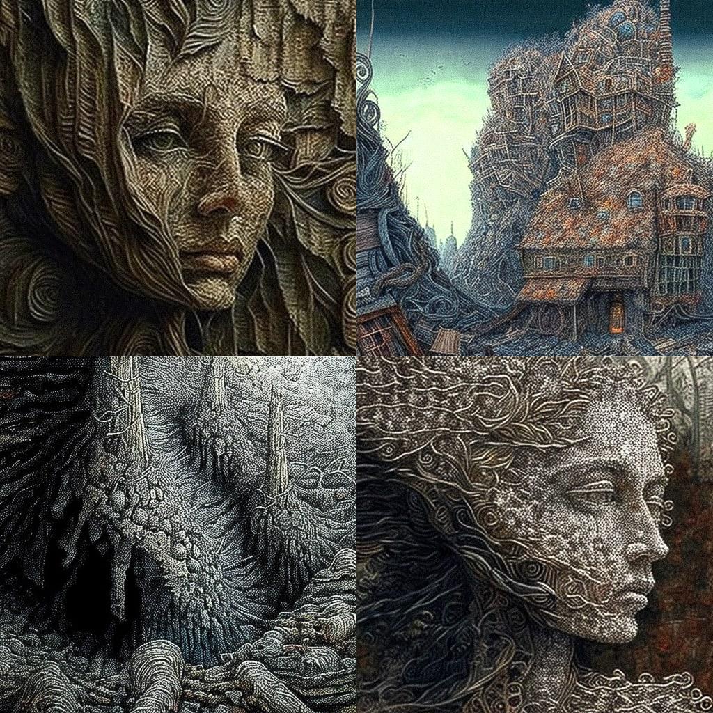 Ivan Marchuk style, Midjourney V4, render 1 of 4