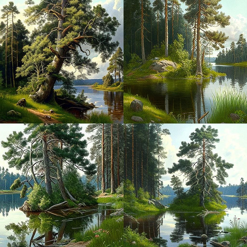 Ivan Shishkin style, Midjourney V4, render 1 of 4