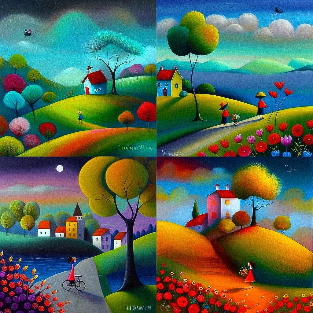 Iwona Lifsches style, Midjourney V4, render 1 of 4