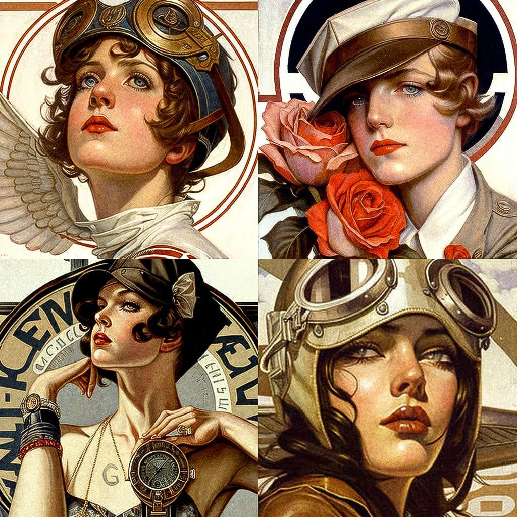 J. C. Leyendecker style, Midjourney V4, render 1 of 4