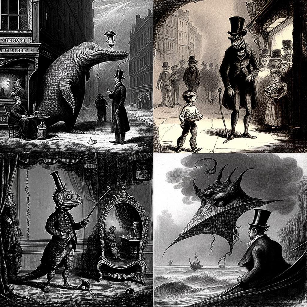 J. J. Grandville style, Midjourney V4, render 1 of 4