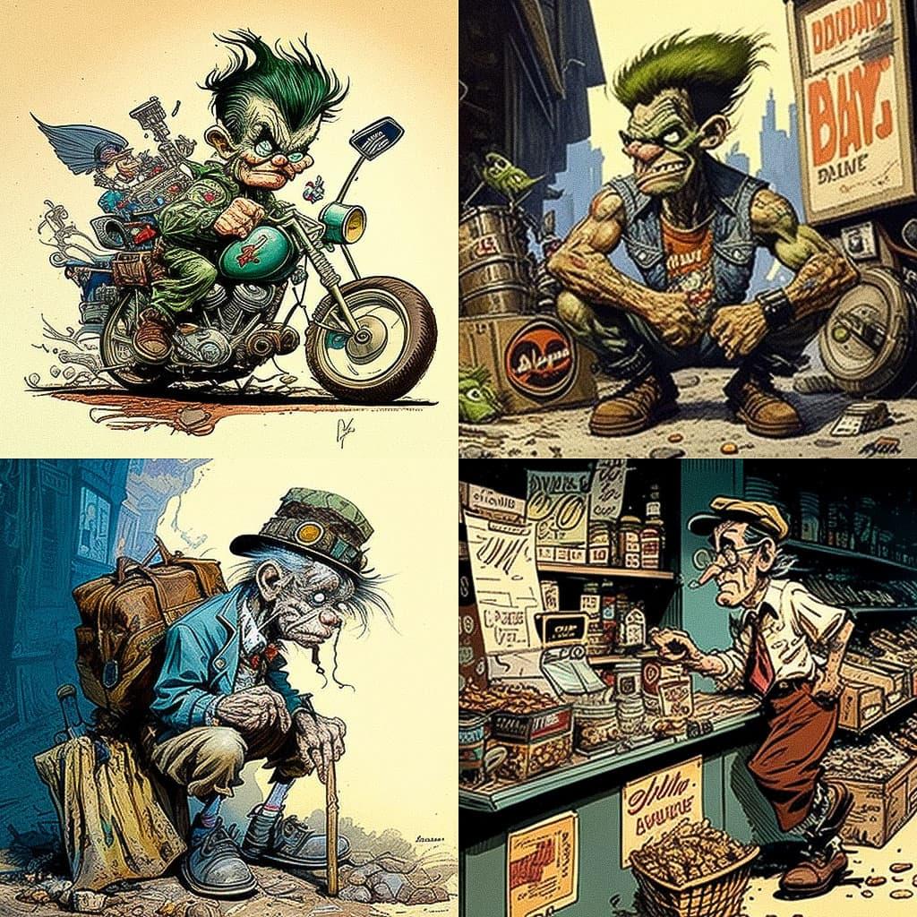 Jack Davis style, Midjourney V4, render 1 of 4