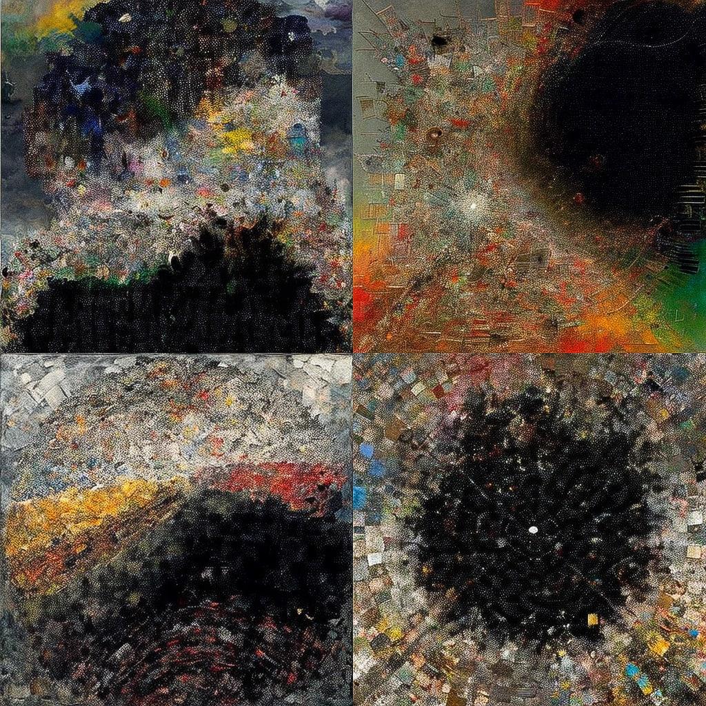 Jack Whitten style, Midjourney V4, render 1 of 4