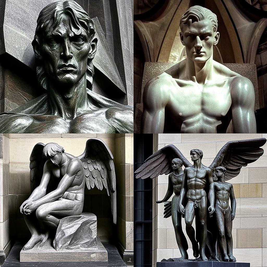 Jacob Epstein style, Midjourney V4, render 1 of 4