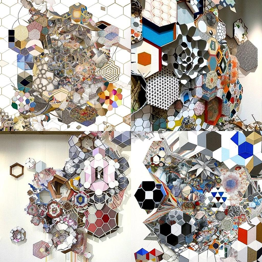Jacob Hashimoto style, Midjourney V4, render 1 of 4