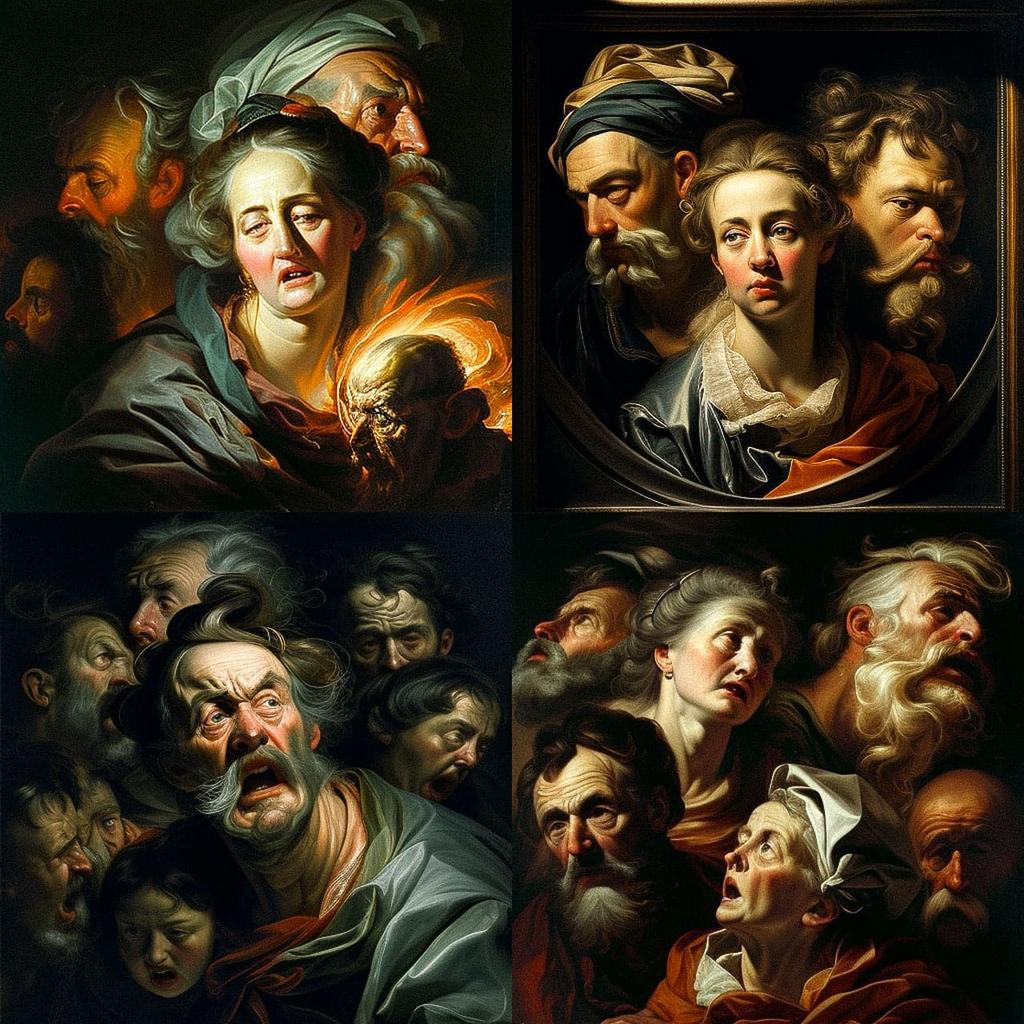 Jacob Jordaens style, Midjourney V4, render 1 of 4