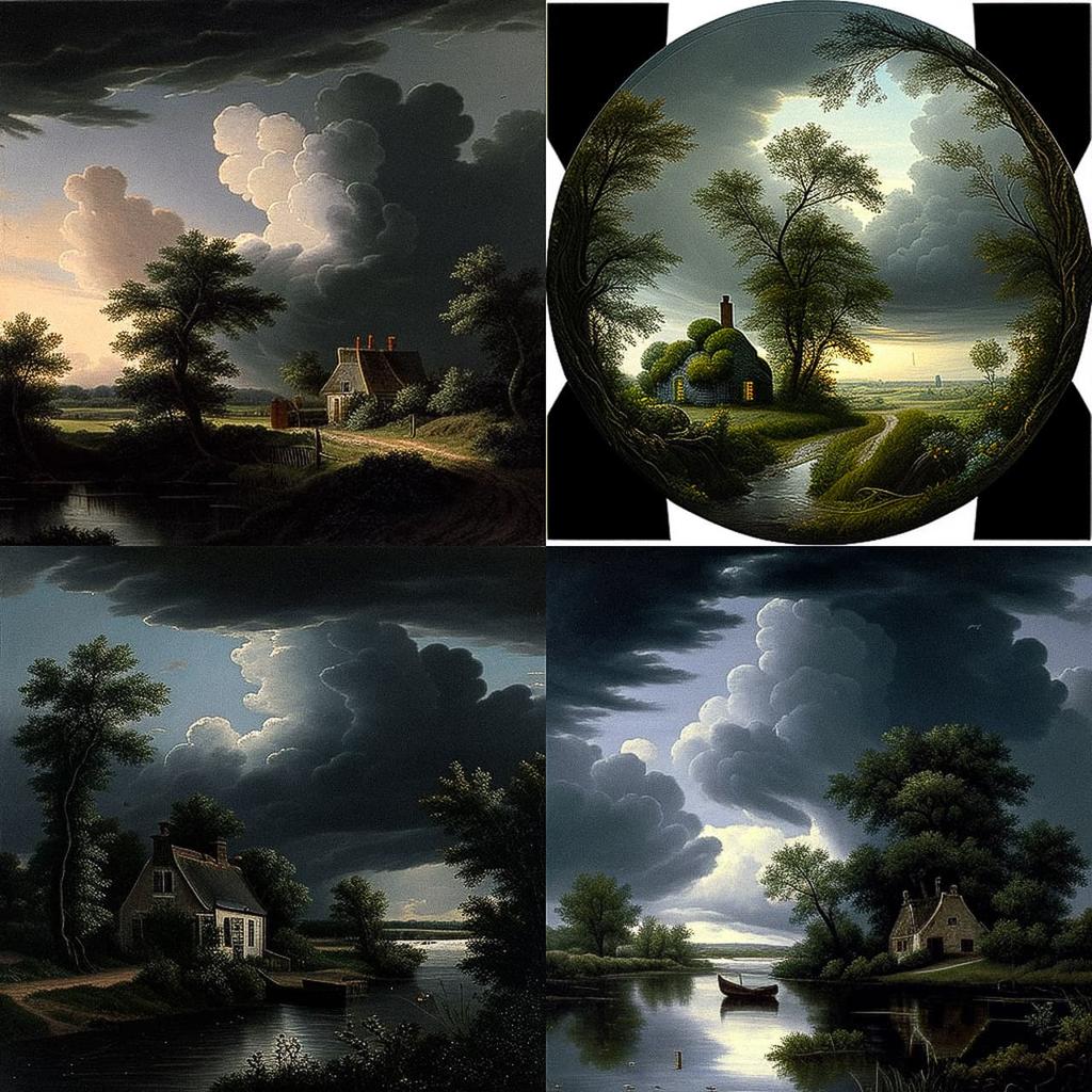 Jacob van Ruisdael style, Midjourney V4, render 1 of 4