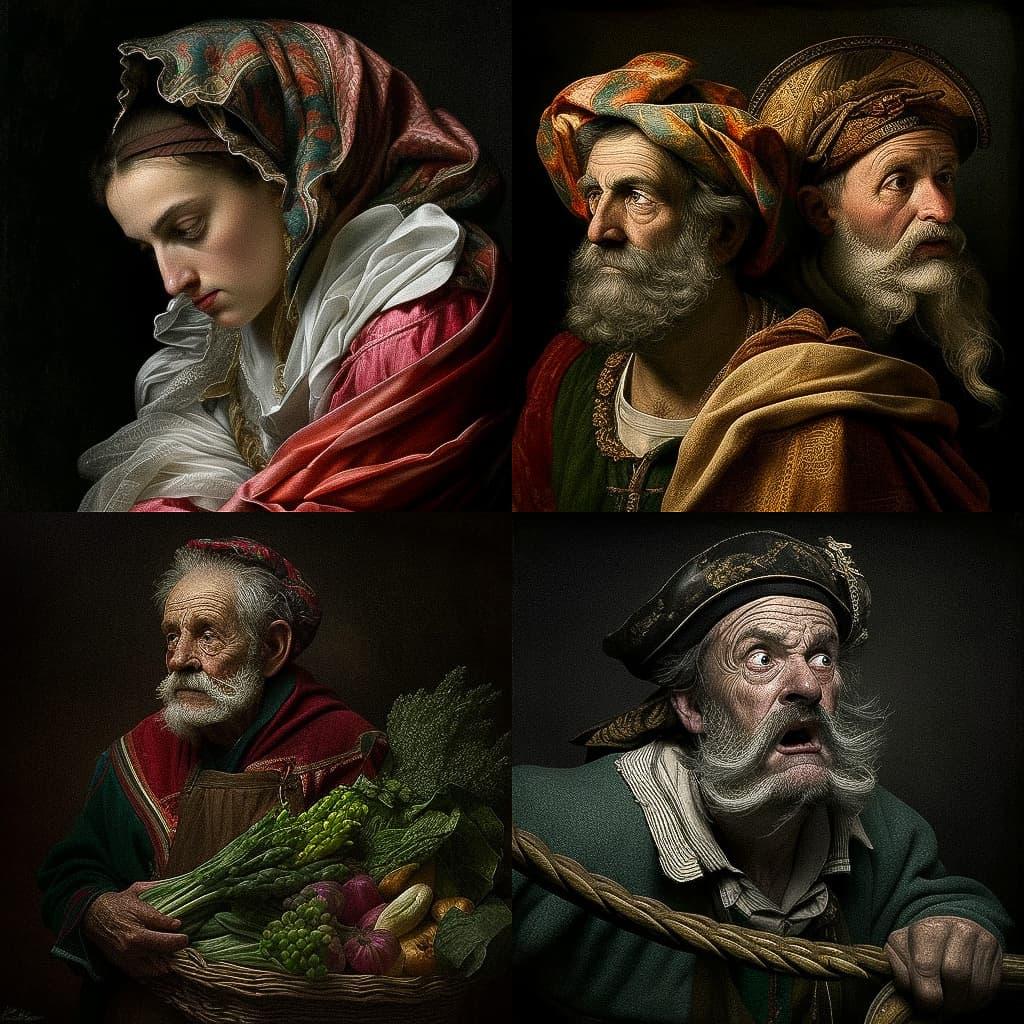 Jacopo Bassano style, Midjourney V4, render 1 of 4