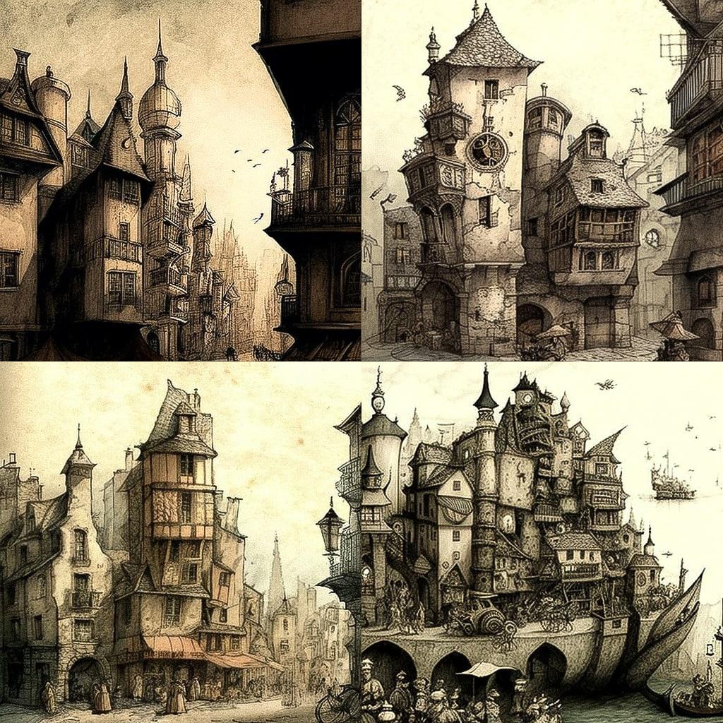 Jacques Callot style, Midjourney V4, render 1 of 4