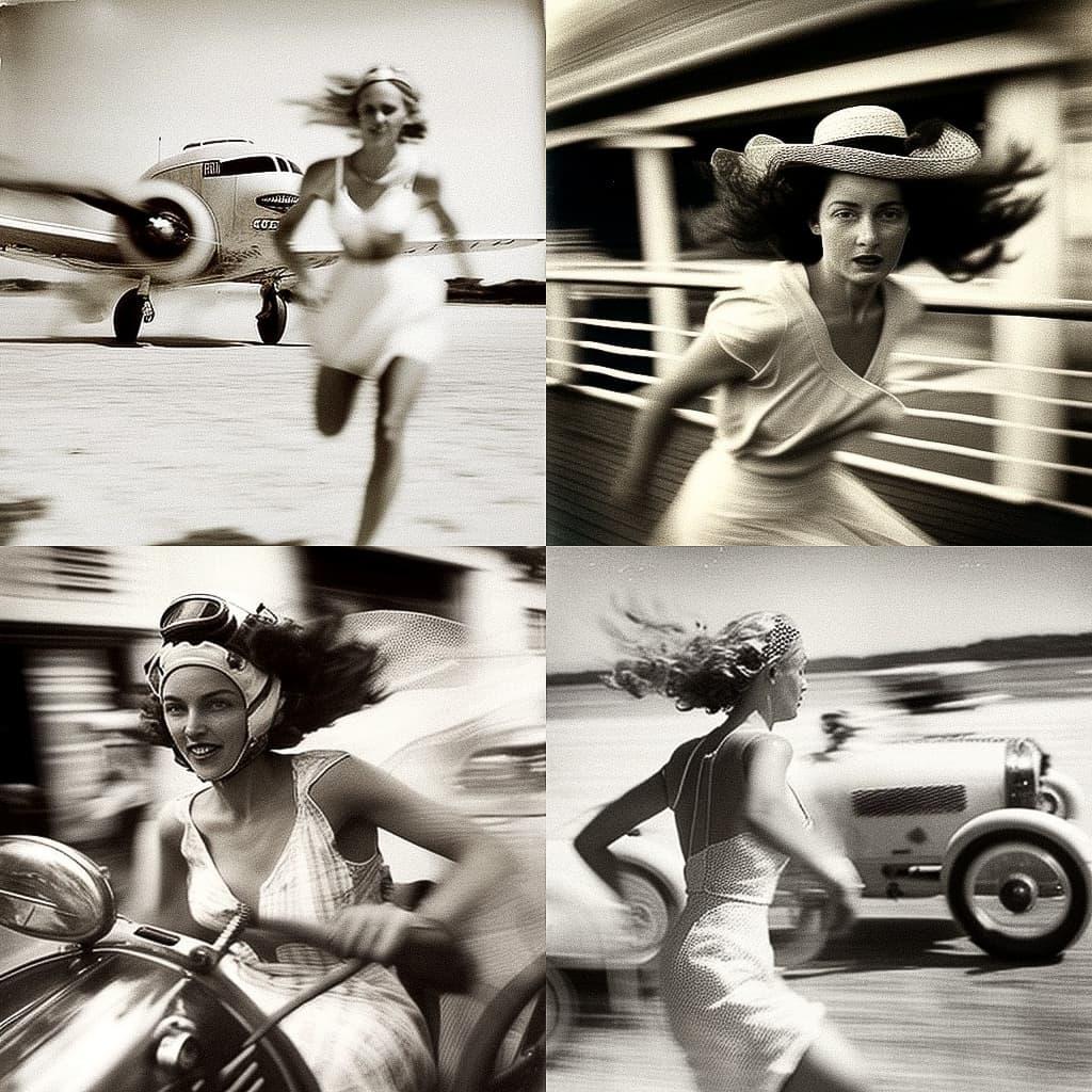 Jacques Henri Lartigue style, Midjourney V4, render 1 of 4