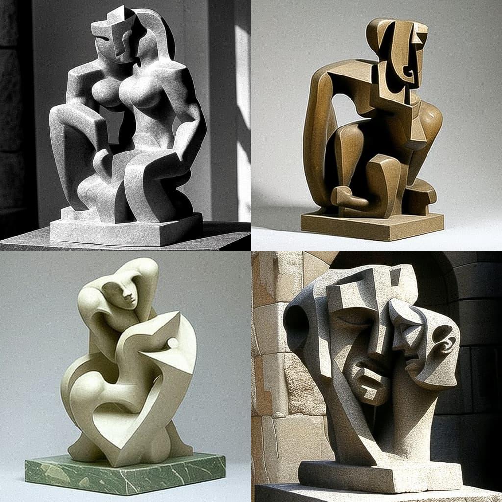 Jacques Lipchitz style, Midjourney V4, render 1 of 4