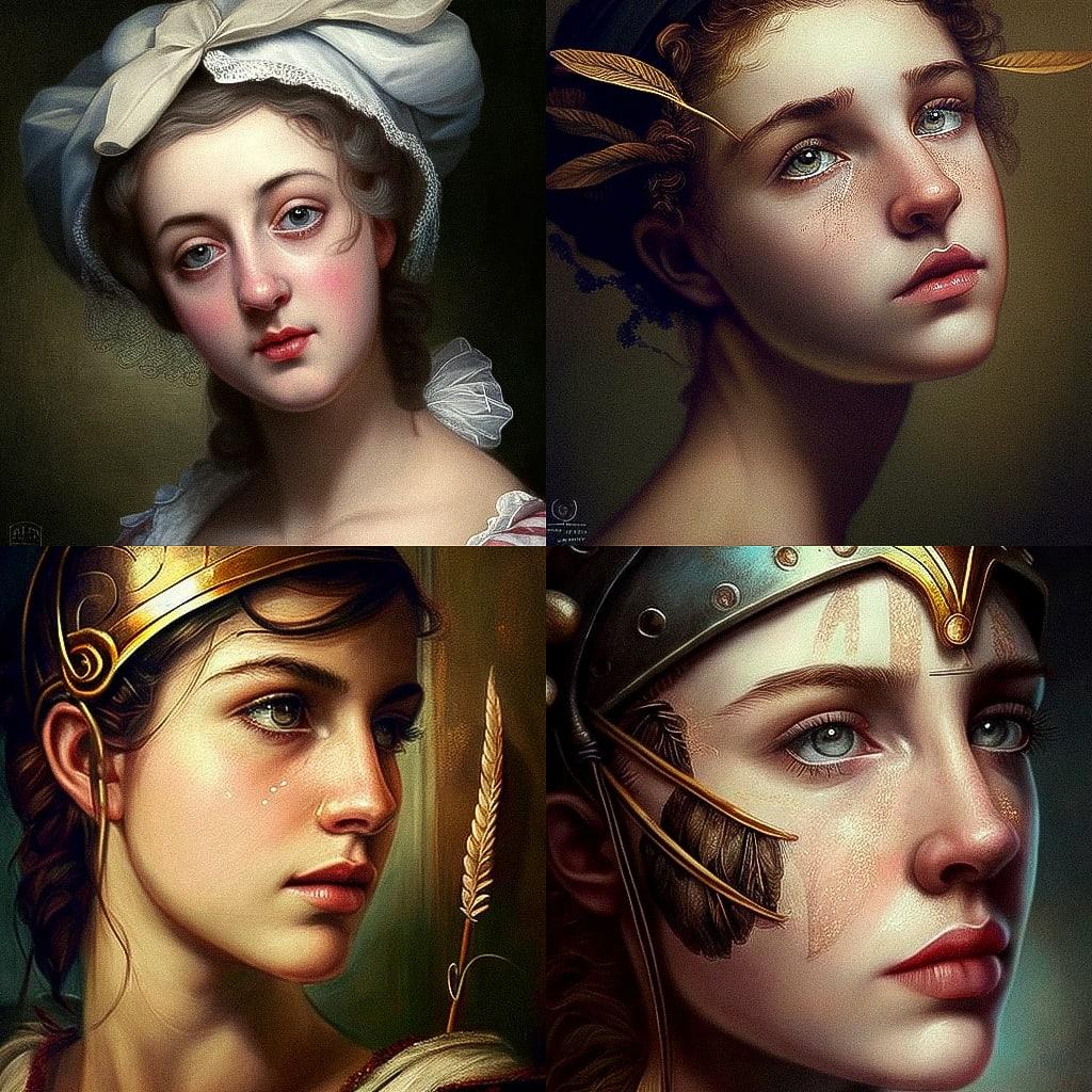 Jacques-Louis David style, Midjourney V4, render 1 of 4