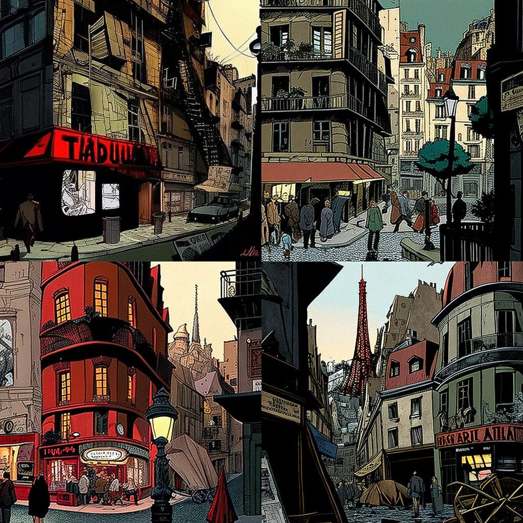 Jacques Tardi style, Midjourney V4, render 1 of 4