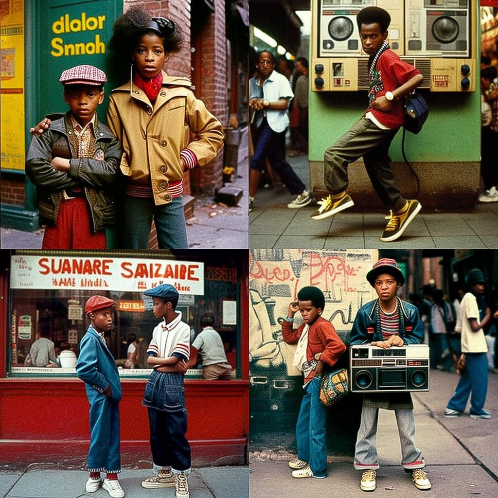 Jamel Shabazz style, Midjourney V4, render 1 of 4