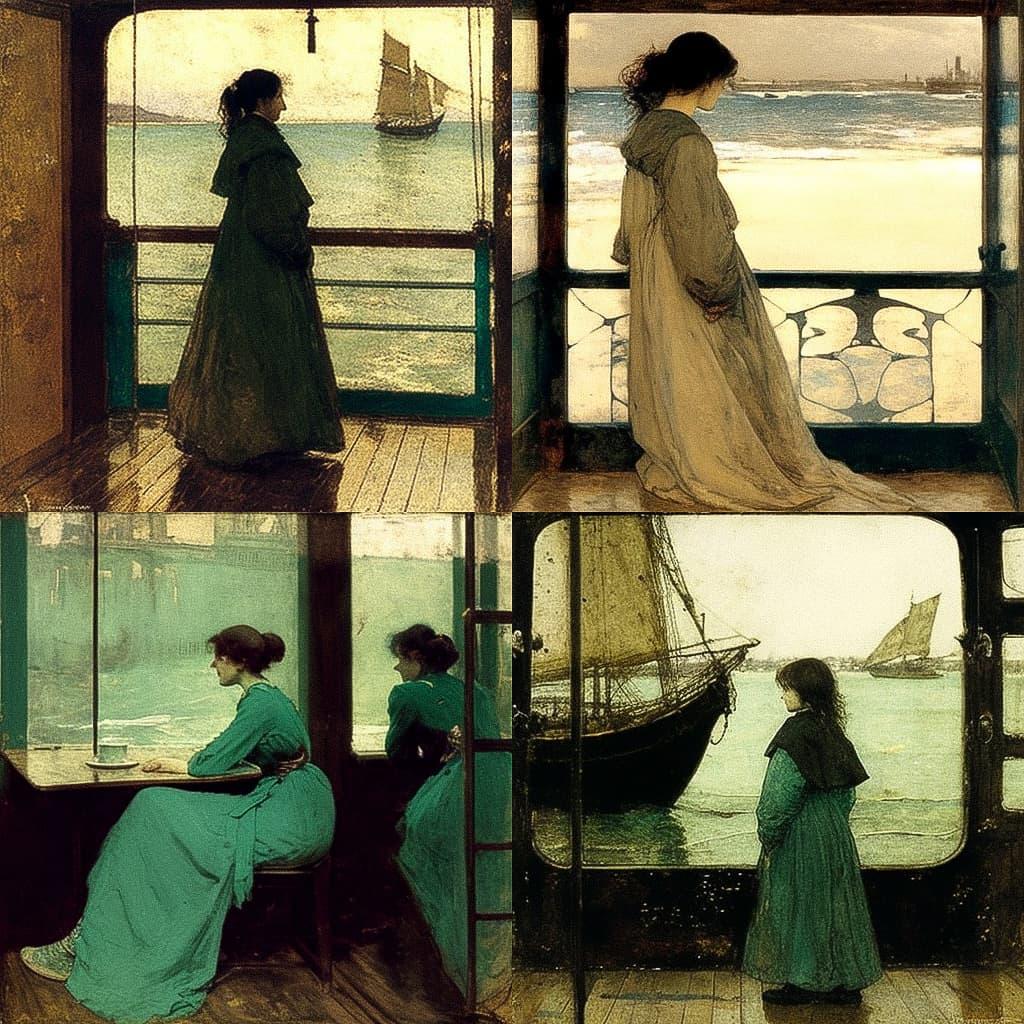 James Abbott McNeill Whistler style, Midjourney V4, render 1 of 4
