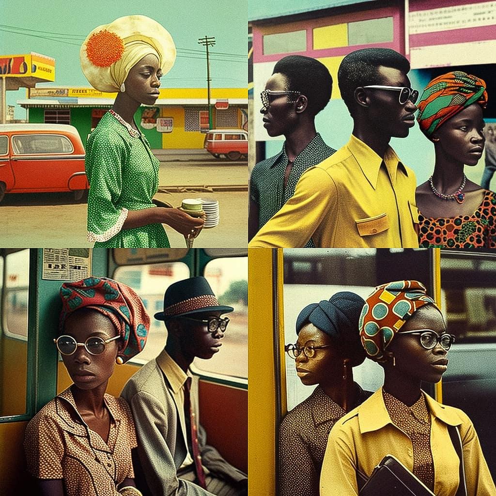 James Barnor style, Midjourney V4, render 1 of 4