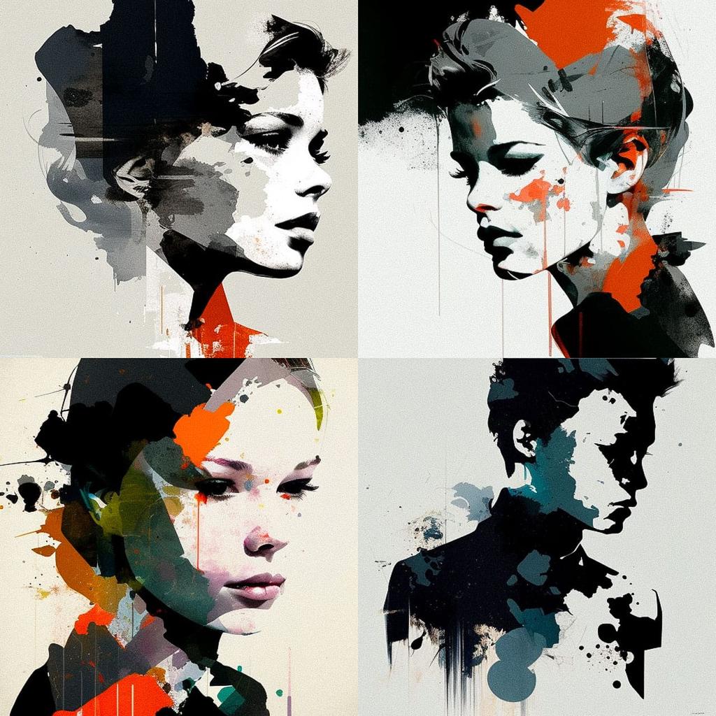 James Brooks style, Midjourney V4, render 1 of 4