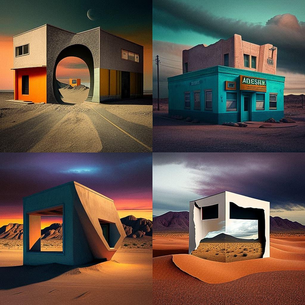 James Casebere style, Midjourney V4, render 1 of 4