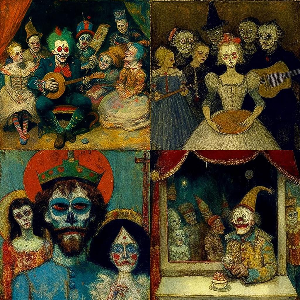 James Ensor style, Midjourney V4, render 1 of 4
