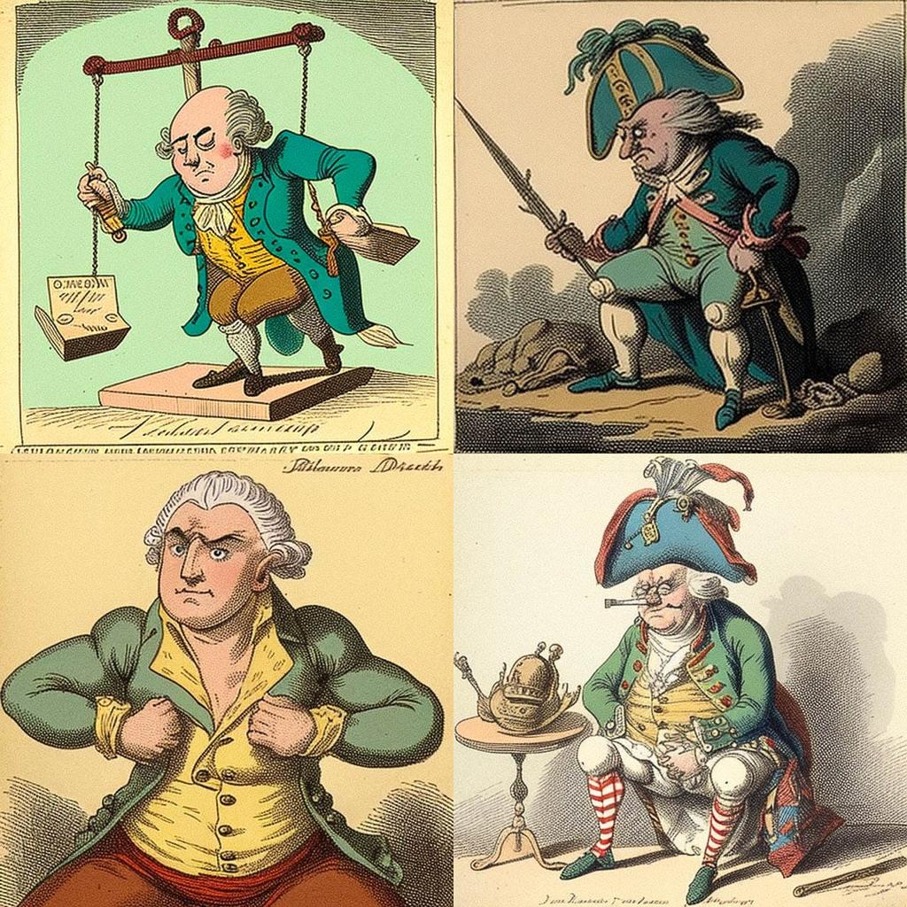 James Gillray style, Midjourney V4, render 1 of 4