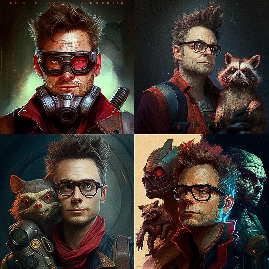 James Gunn style, Midjourney V4, render 1 of 4