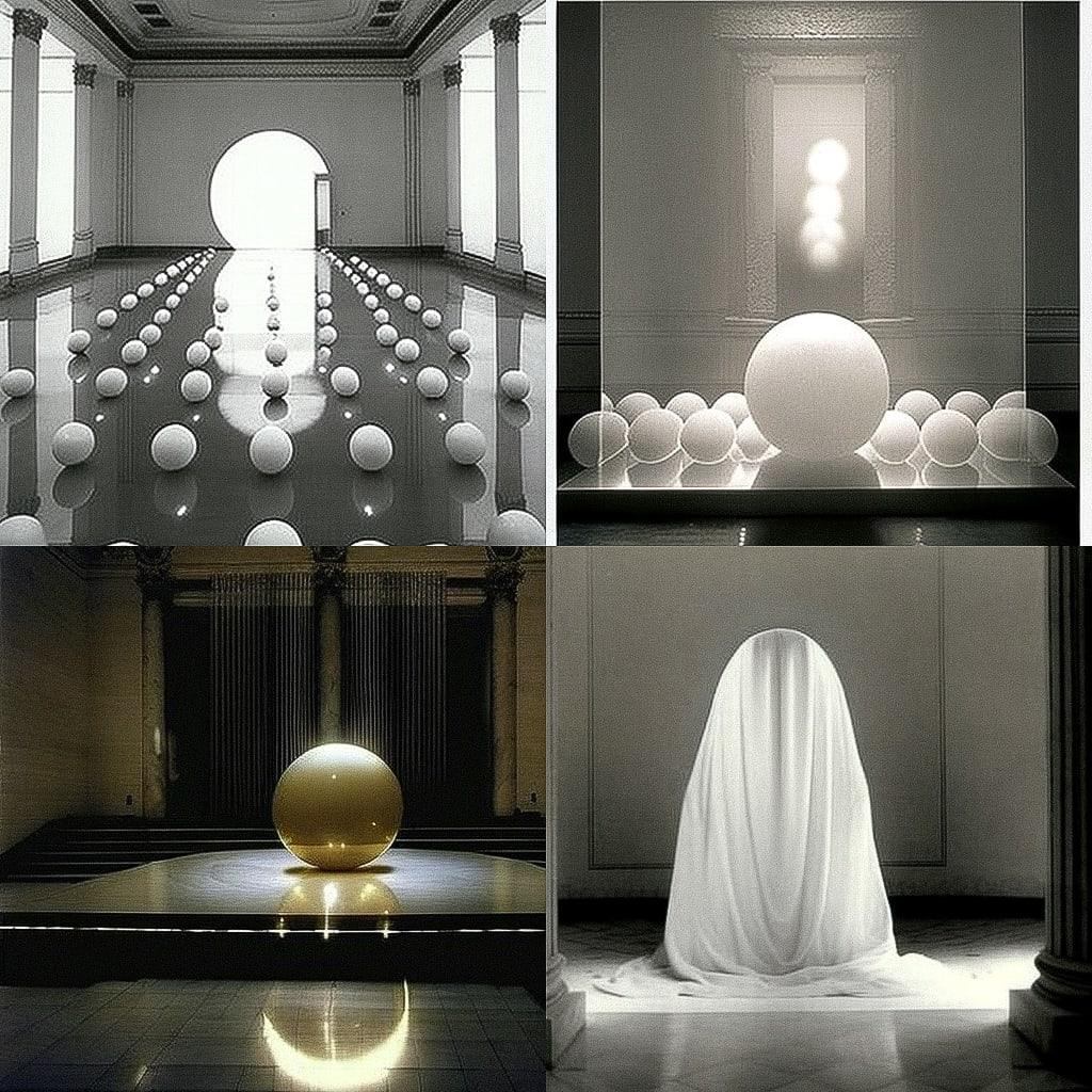 James Lee Byars style, Midjourney V4, render 1 of 4