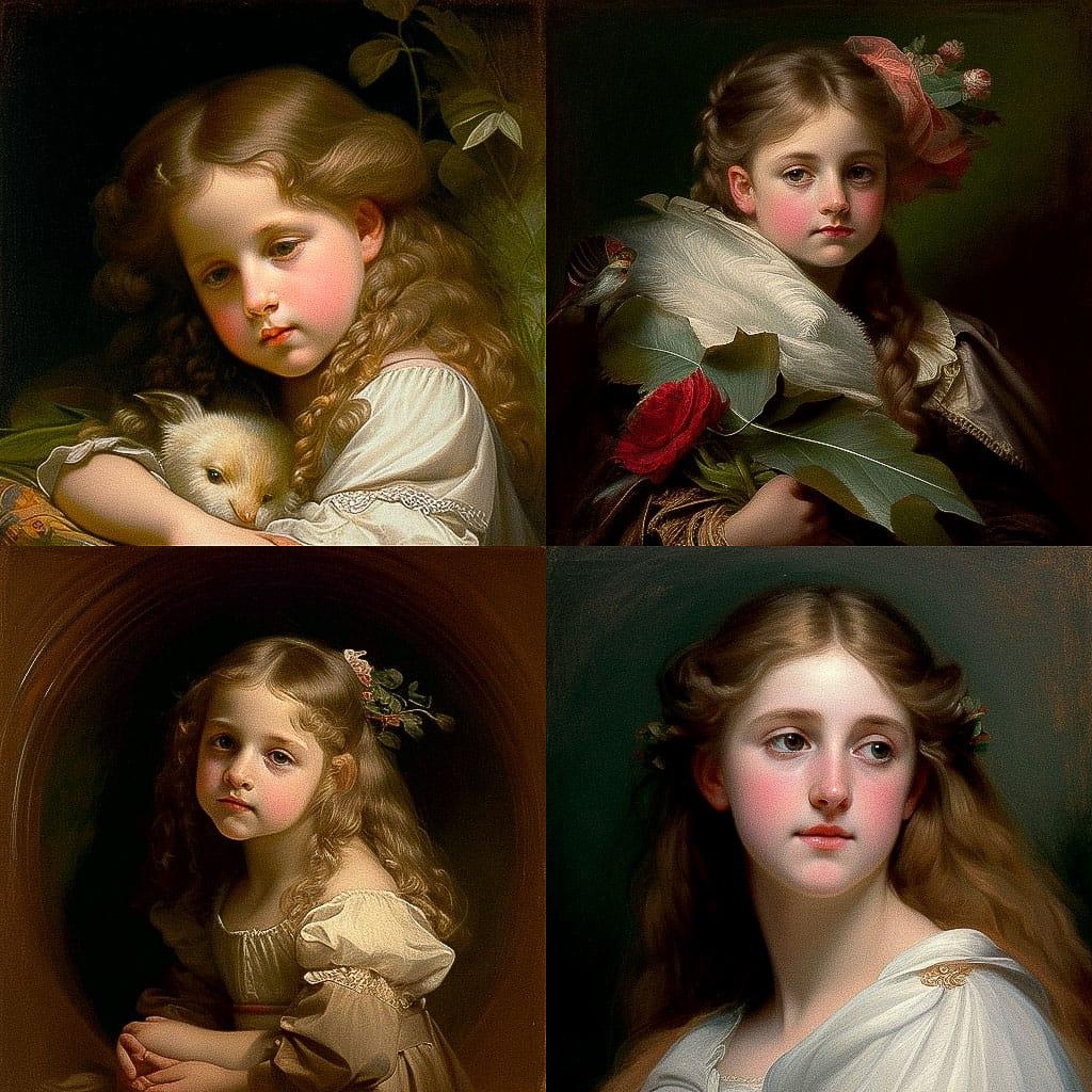 James Sant style, Midjourney V4, render 1 of 4