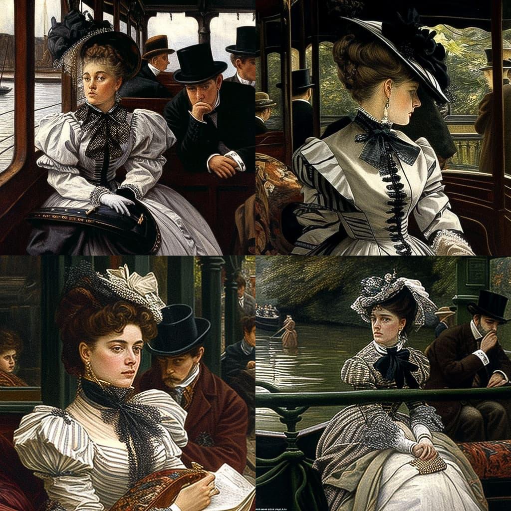 James Tissot style, Midjourney V4, render 1 of 4