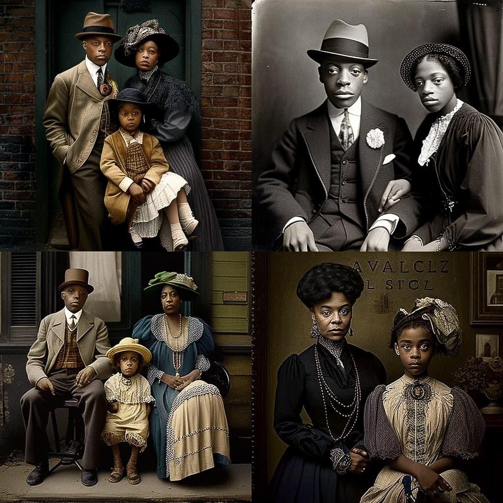 James Van Der Zee style, Midjourney V4, render 1 of 4