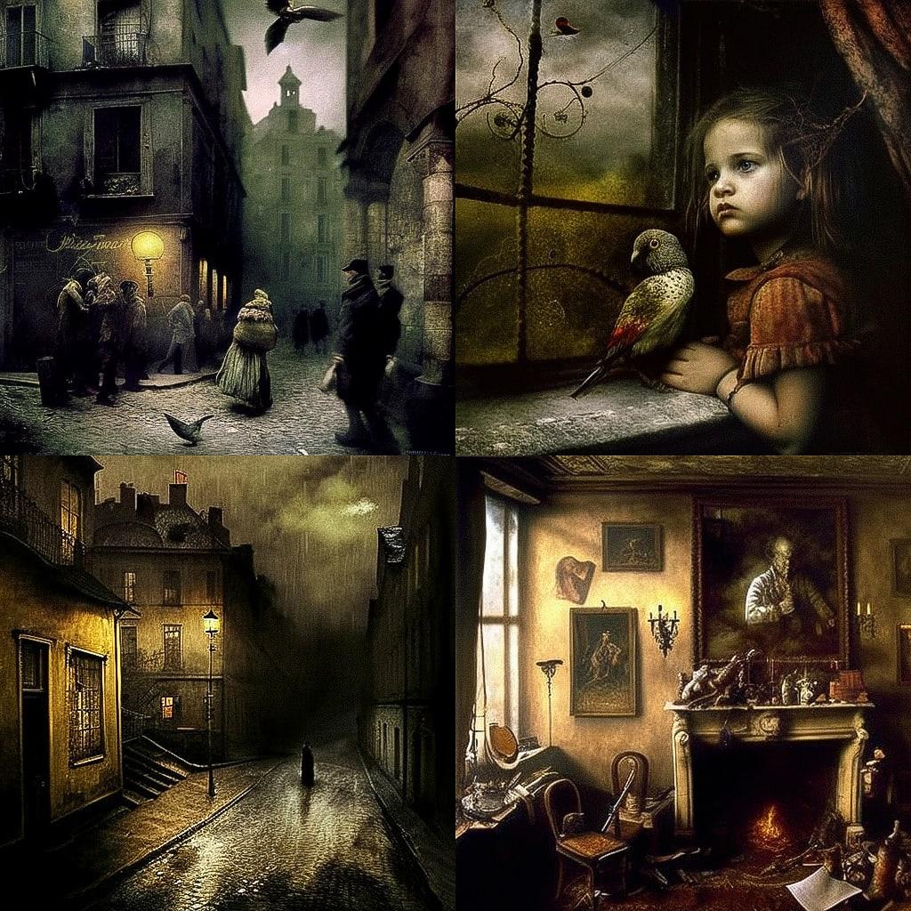 Jan Saudek style, Midjourney V4, render 1 of 4