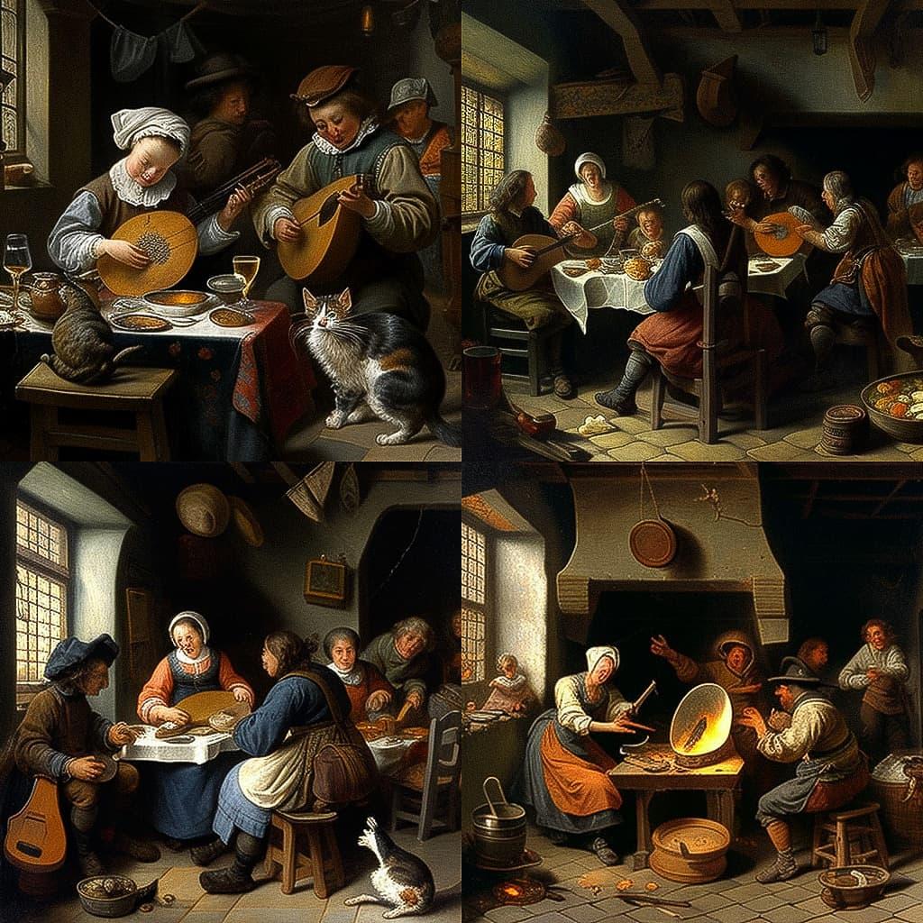 Jan Steen style, Midjourney V4, render 1 of 4