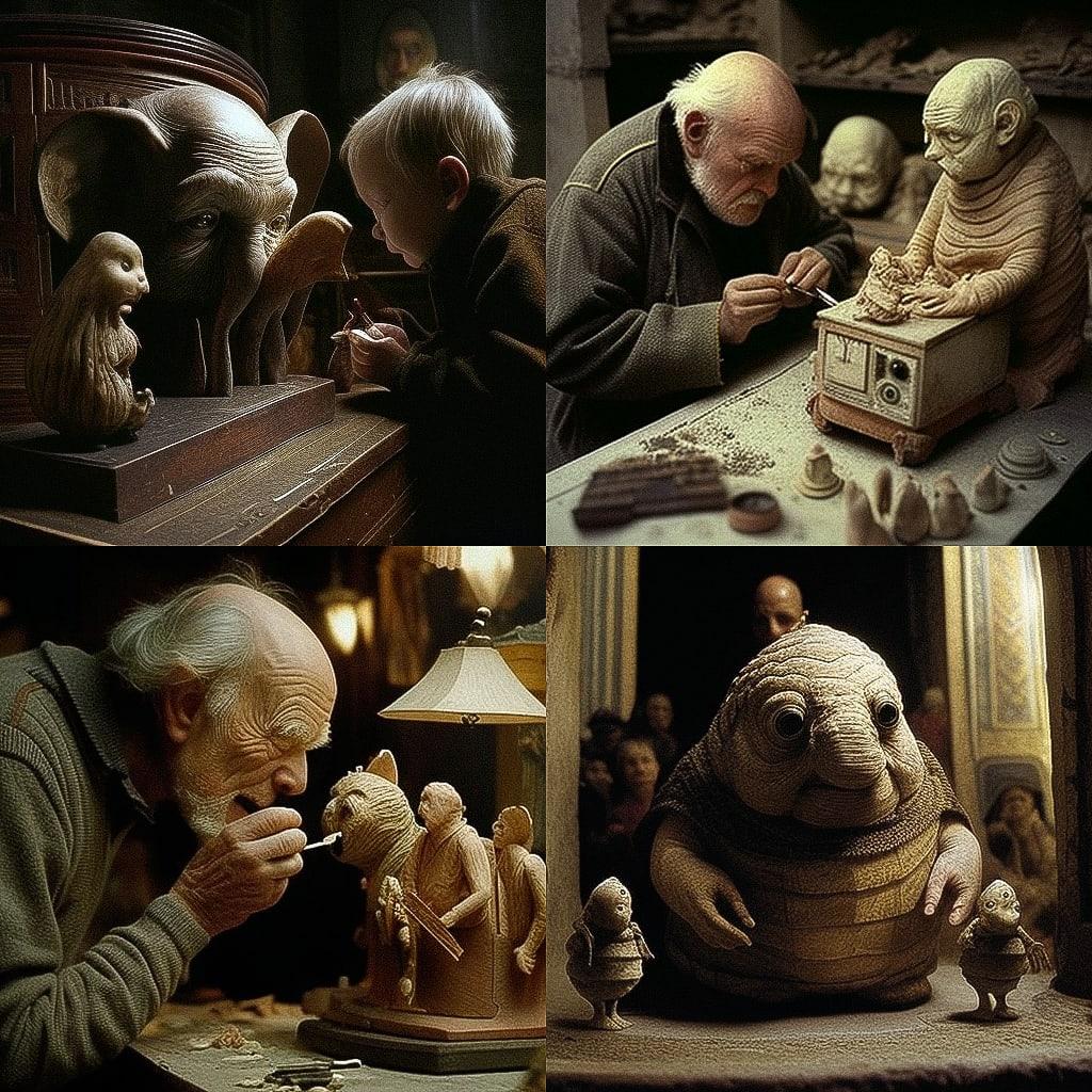 Jan Svankmajer style, Midjourney V4, render 1 of 4