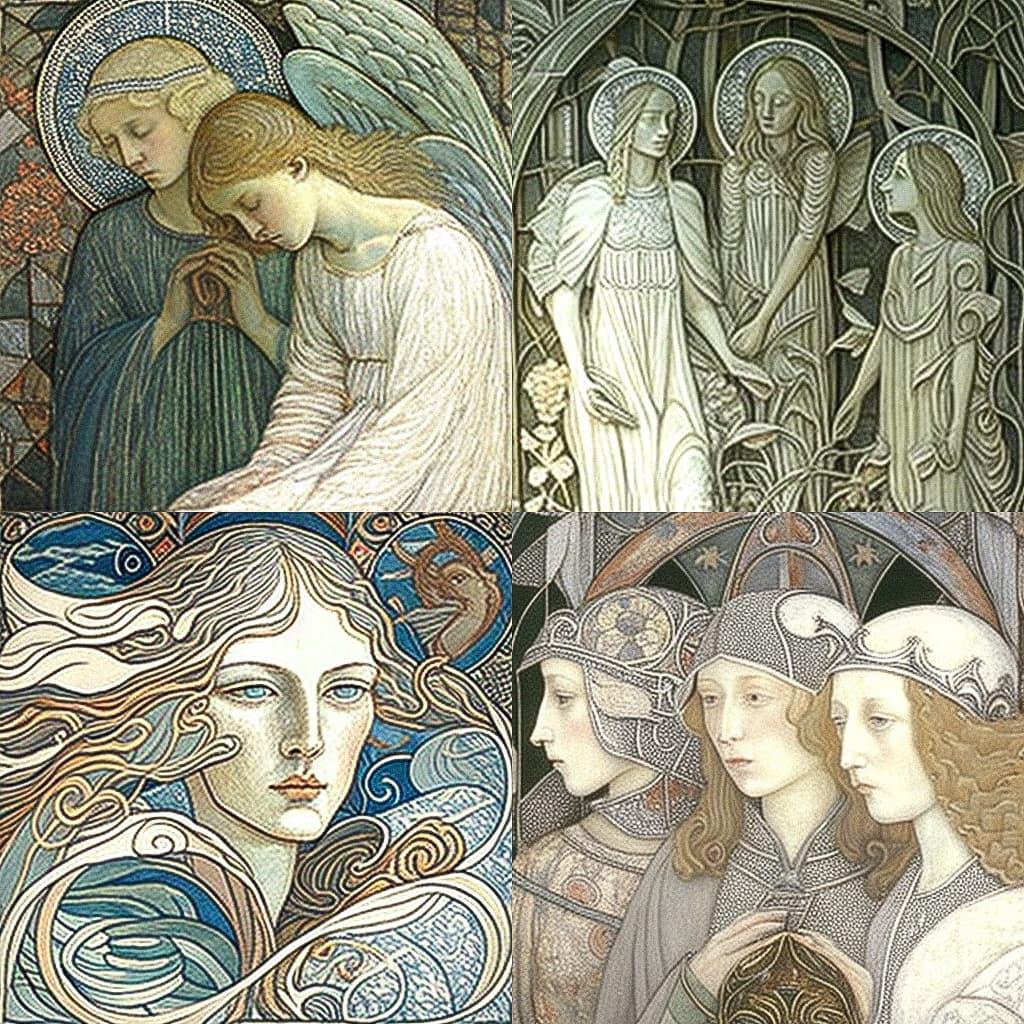 Jan Toorop style, Midjourney V4, render 1 of 4