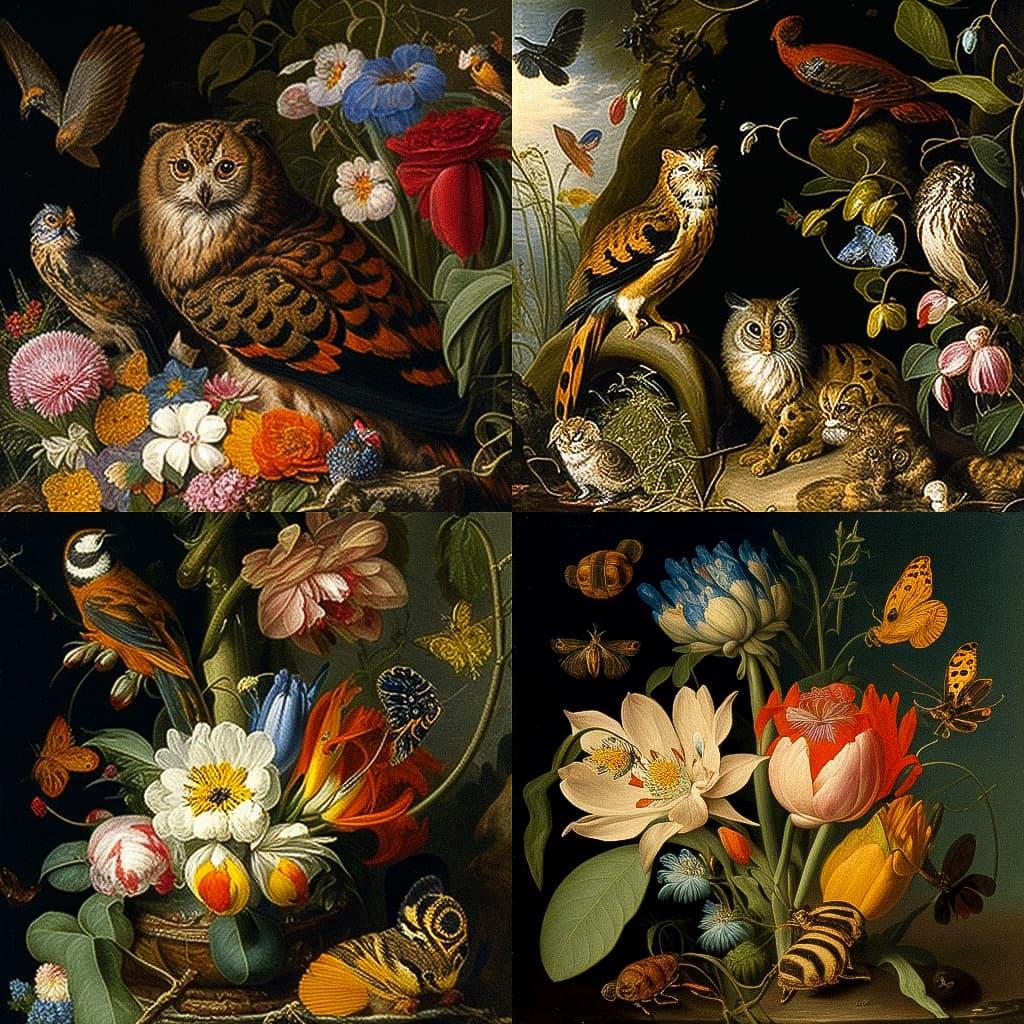 Jan van Kessel the Elder style, Midjourney V4, render 1 of 4