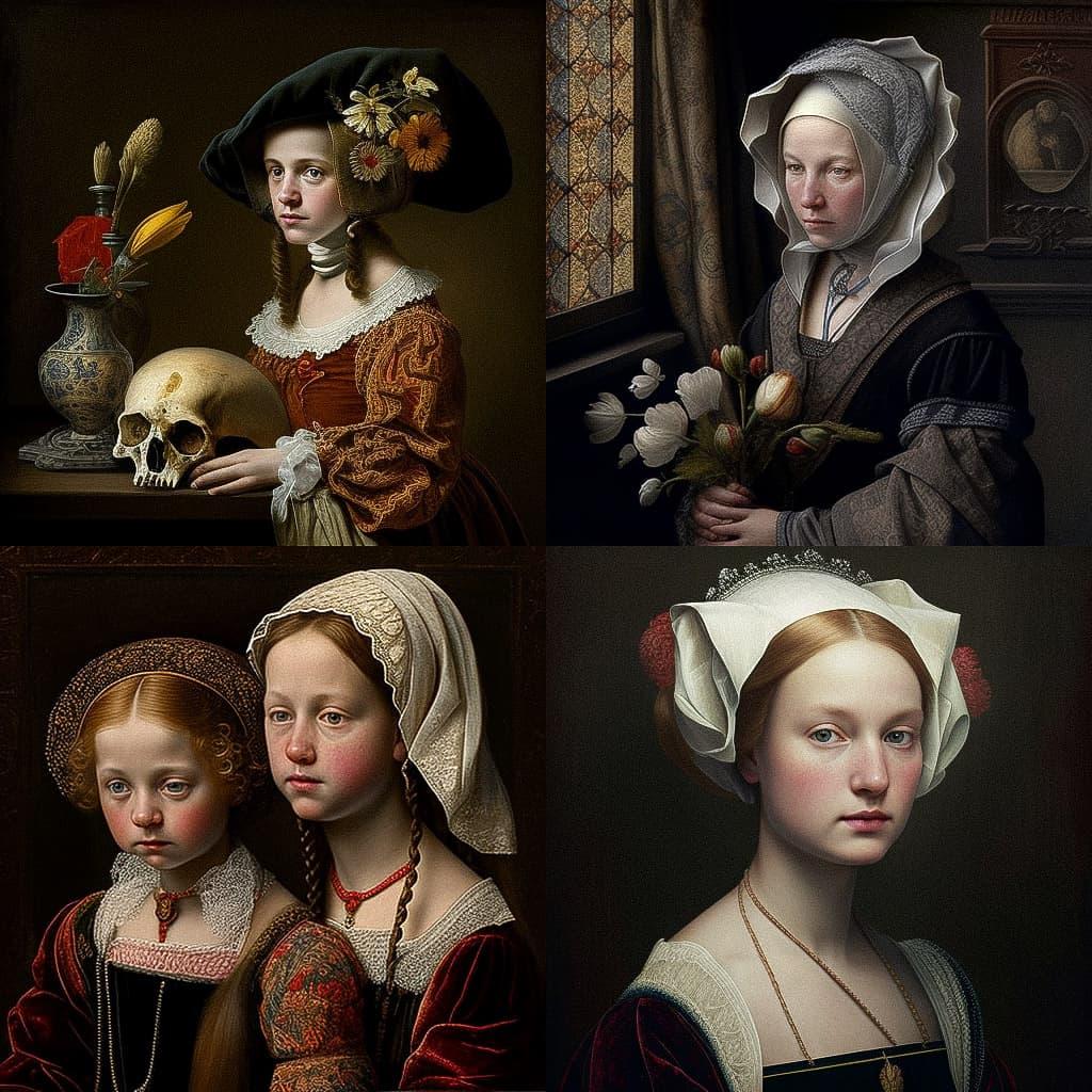 Jan van Scorel style, Midjourney V4, render 1 of 4