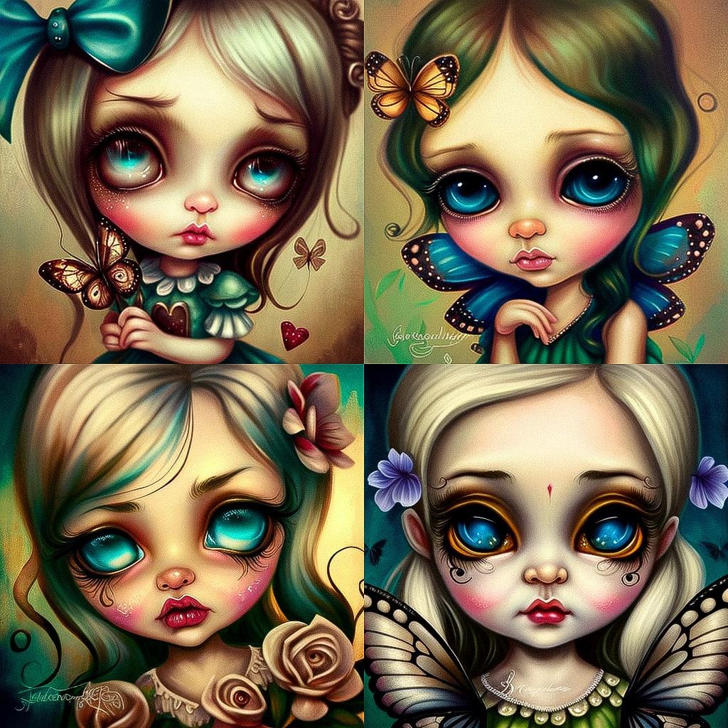 Jasmine Becket-Griffith style, Midjourney V4, render 1 of 4