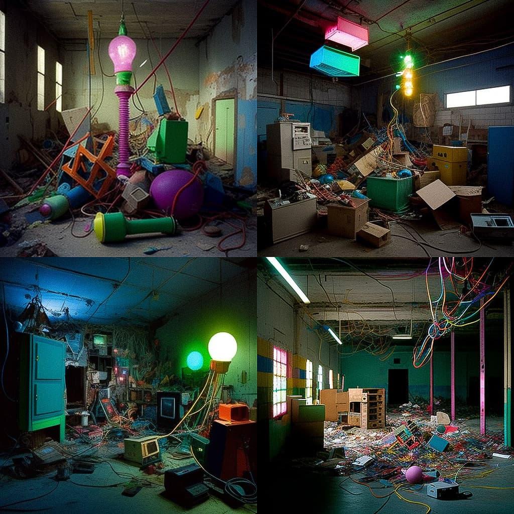 Jason Rhoades style, Midjourney V4, render 1 of 4