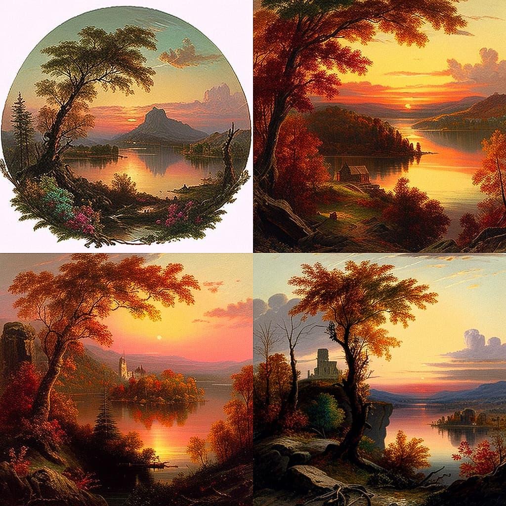 Jasper Francis Cropsey style, Midjourney V4, render 1 of 4