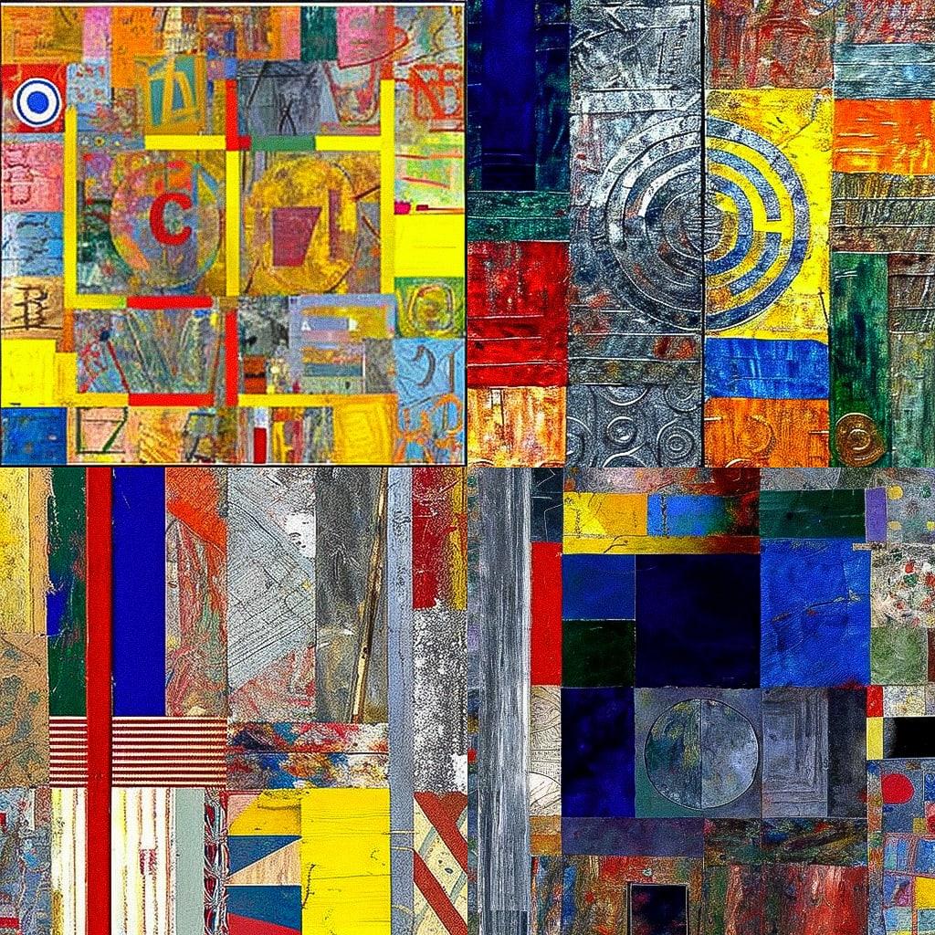 Jasper Johns style, Midjourney V4, render 1 of 4