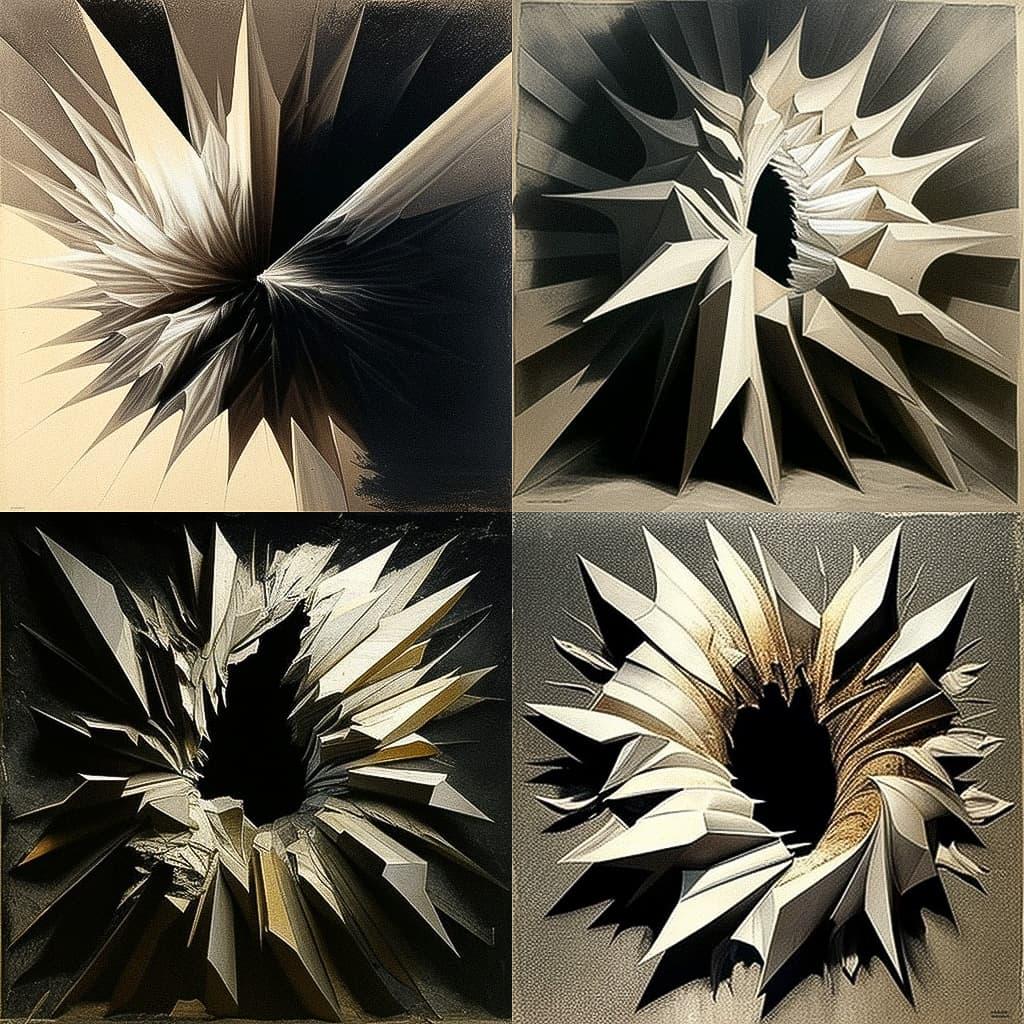 Jay DeFeo style, Midjourney V4, render 1 of 4