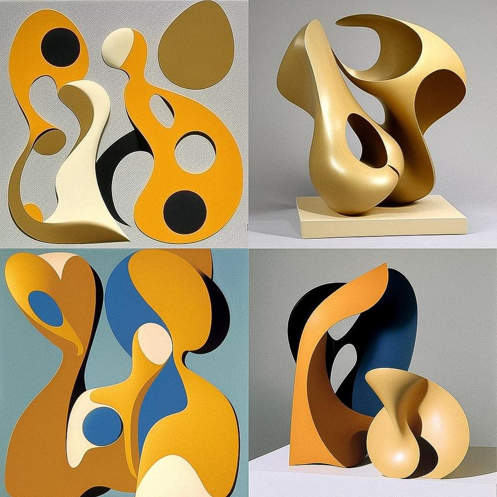 Jean Arp style, Midjourney V4, render 1 of 4