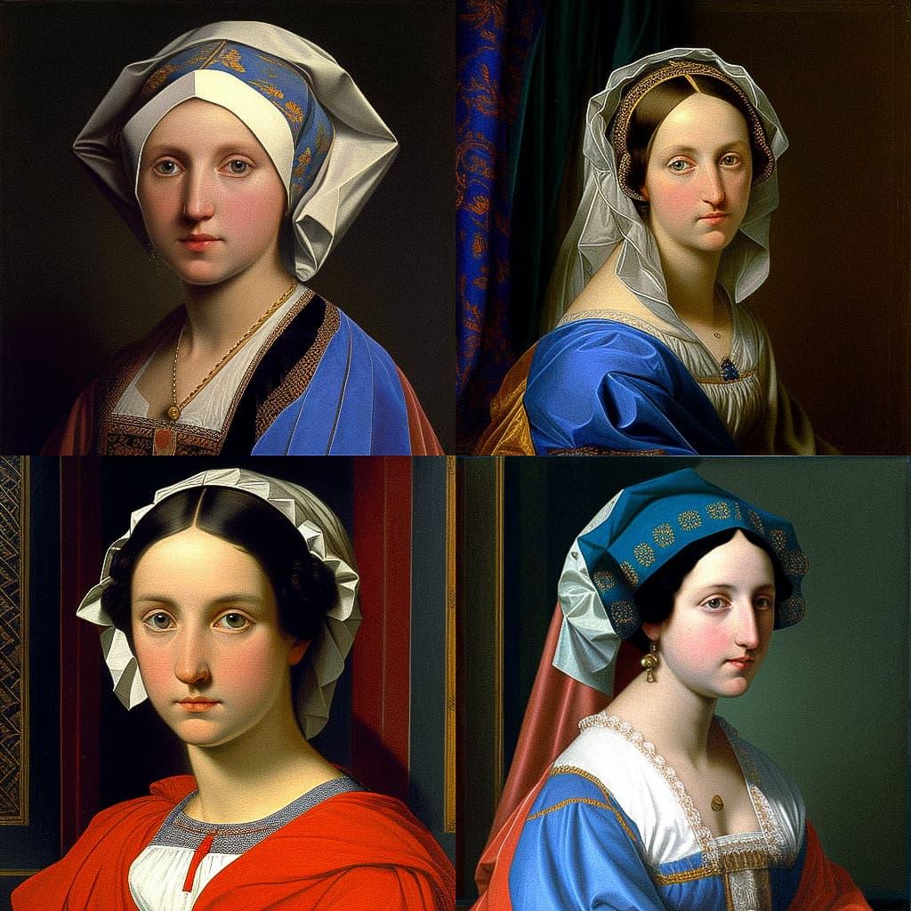 Jean Auguste Dominique Ingres style, Midjourney V4, render 1 of 4