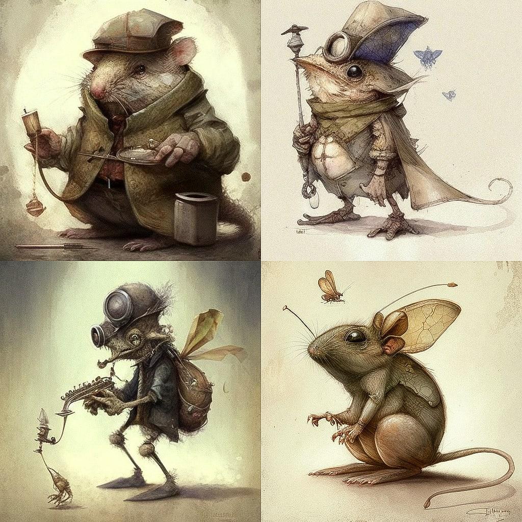 Jean-Baptiste Monge style, Midjourney V4, render 1 of 4