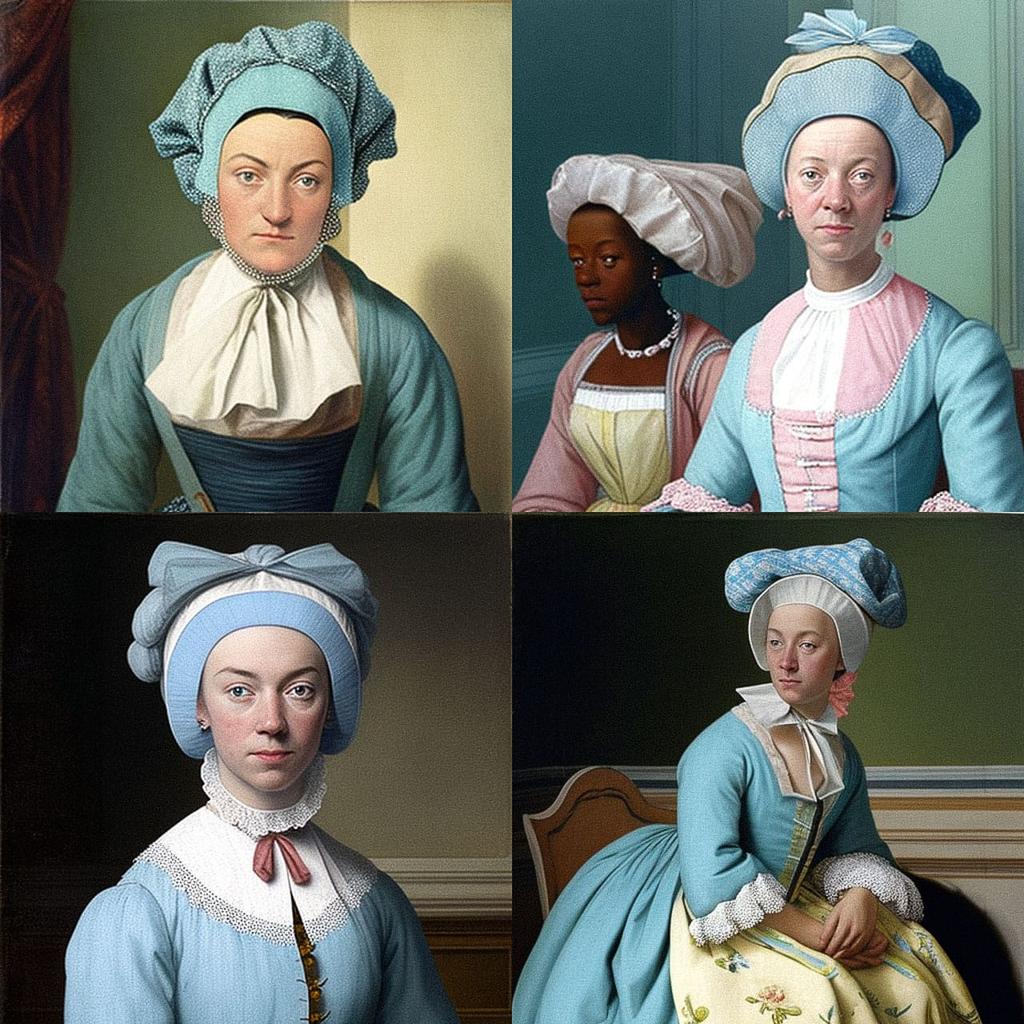 Jean-Etienne Liotard style, Midjourney V4, render 1 of 4