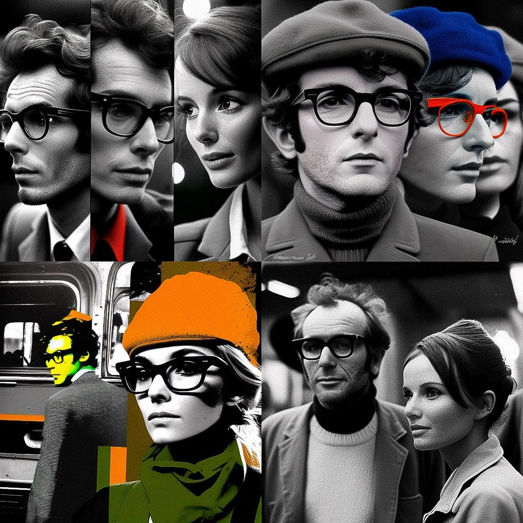 Jean-Luc Godard style, Midjourney V4, render 1 of 4