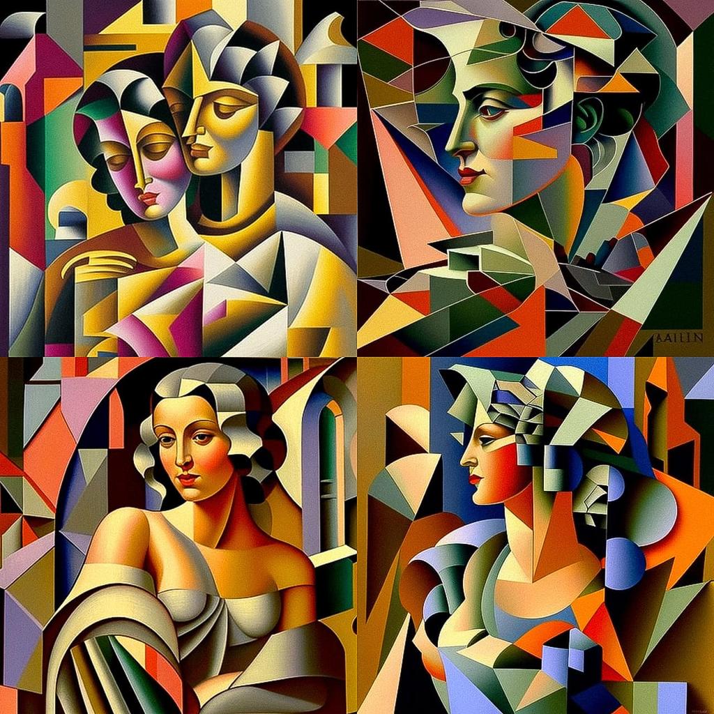 Jean Metzinger style, Midjourney V4, render 1 of 4