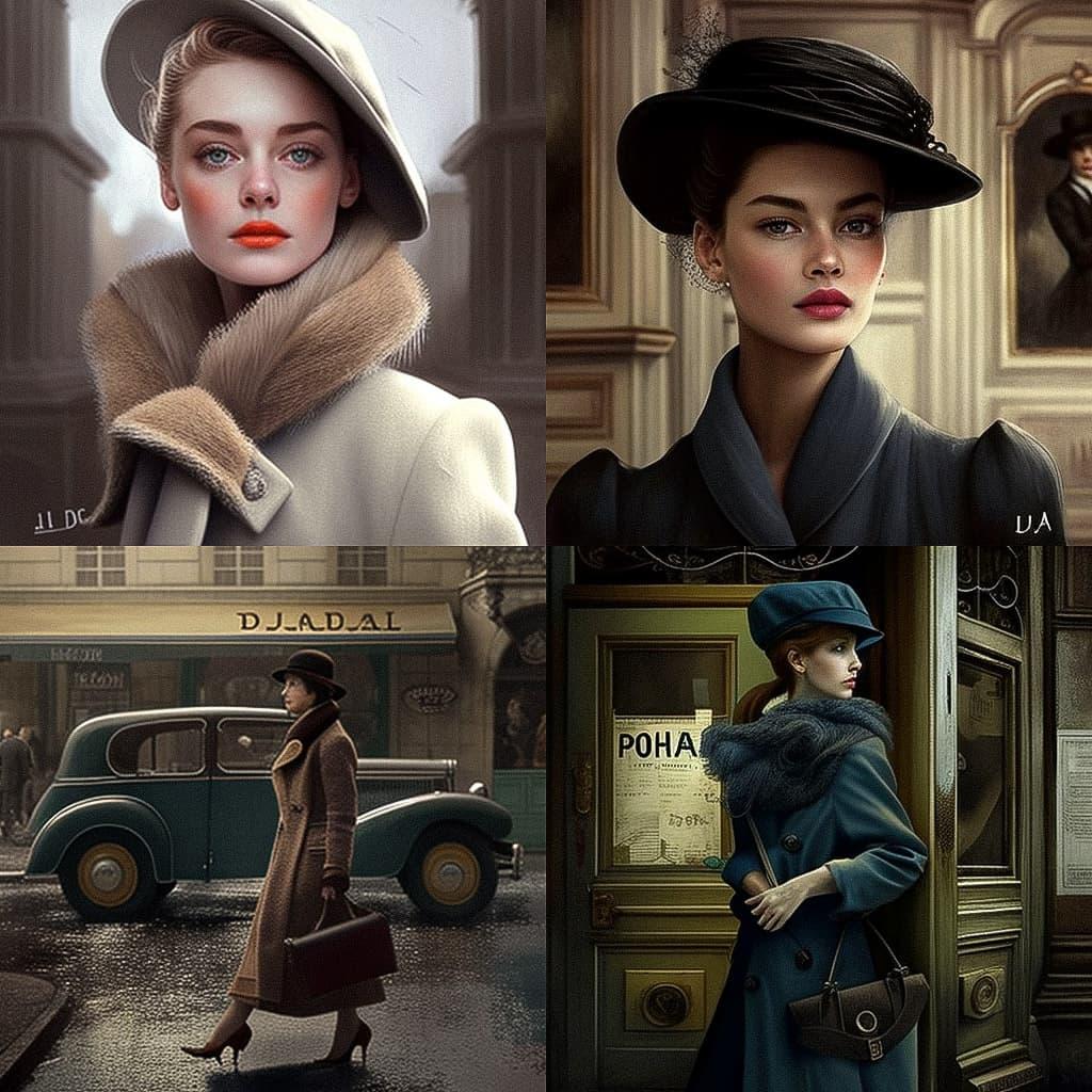 Jean Patou style, Midjourney V4, render 1 of 4