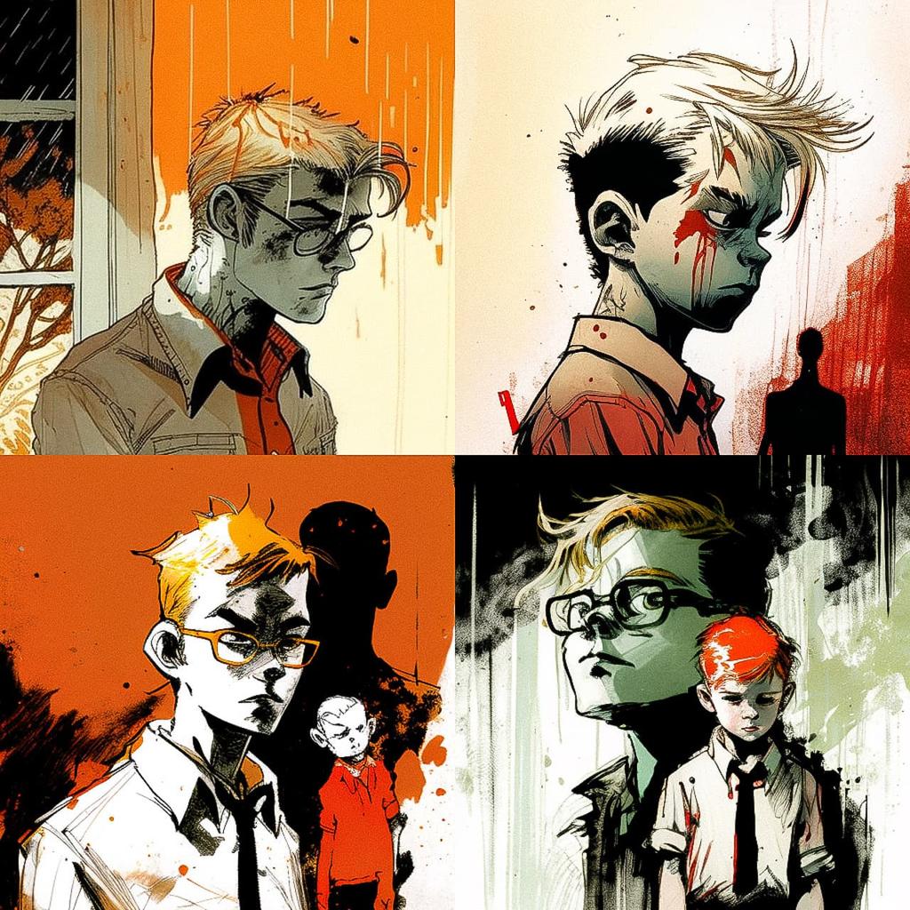 Jeff Lemire style, Midjourney V4, render 1 of 4